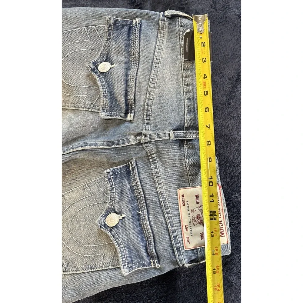 True Religion Ricky SN Flap Straight Fit Jeans Blue Men's 28x34 NWT